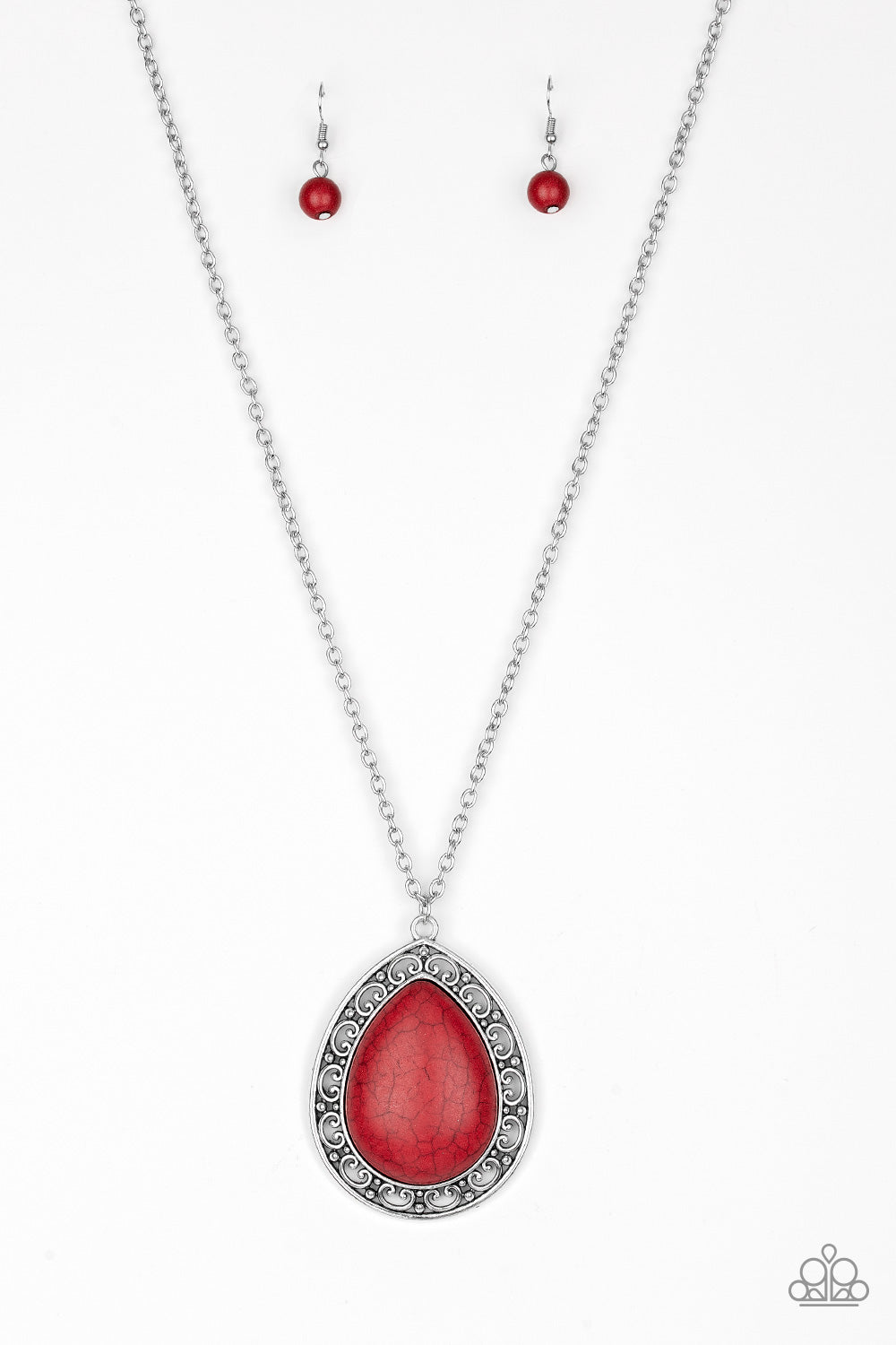 Paparazzi Accessories - Notorious Noble - Red Necklace